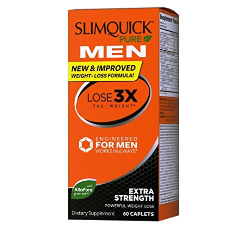 SLIMQUICK Pure Men, Extra Strength Caplets 60 ea (Pack of 3)