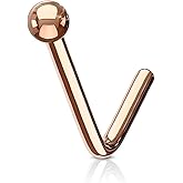 FIFTH CUE Ball End 316L Surgical Steel L Bend Stud Nose Ring