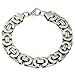 Trendsmax 11mm Mens Chain Flat Byzantine Silver Tone Stainless Steel Bracelet 7-11 inch