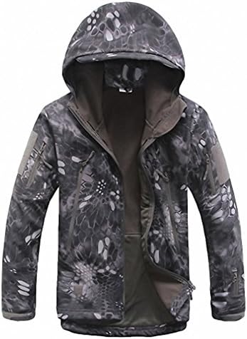 Men Jacket Lurker Shark Skin Soft Shell Waterproof Windproof Men windbreaker Jacket Coat Black Snake XL