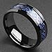 King Will Dragon Men's 8mm Blue Carbon Fiber Black Celtic Dragon Tungsten Carbide Ring Wedding Band
