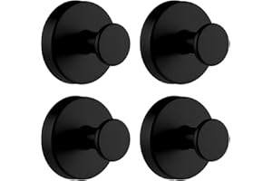 4pcs Suction Cup Hooks, Stainless Steel Shower Hooks for Inside Shower, Waterproof Suction Cups for Glass or Tile, No Drill W