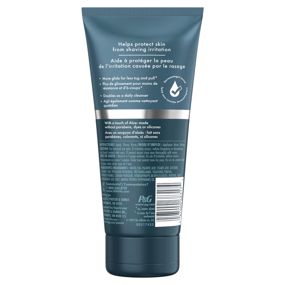 Gillette Intimate 2 in 1 Pubic Shave Cream + Cleanser, Gentle Formula, Formulated for Pubic Hair & Skin, with Aloe, Paraben Free (177 ml)