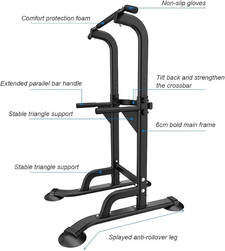Sogeshome power tower pull up station pull up bar para home gym fitness dip station altura ajustável treino corporal nsd-psbb005-01