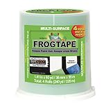 FROGTAPE 240660 Multi-Surface Painter's Tape with PAINTBLOCK, Medium Adhesion, 1.41 Inches x 60 Yards, Green, 4 Rolls