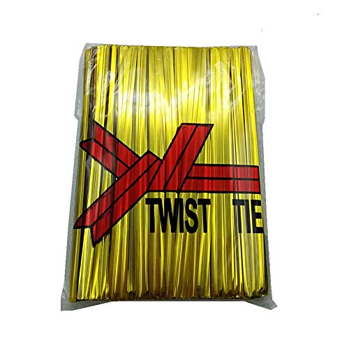 H-Laner 600Pcs 4Inches Metallic Twist Ties – Gold
