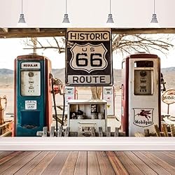 Vinyl Route 66 Birthday Party Photography Backdrop