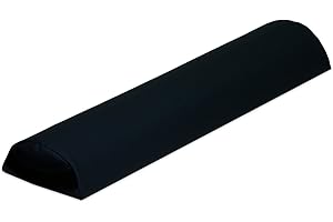 NRG Half Round Massage Bolster - Durable Massage/Spa Table Pillow Cushion - Positioning Bolster with Carrying Strap - CFC Free Foam, NaturSoft Vinyl Cover - 3 x 6 x 26 Inches - Color: Black