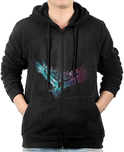 Marcel2 Men's Cool Eagle Full Zip Hoodies Sweatshirt Jacket Size L US Black