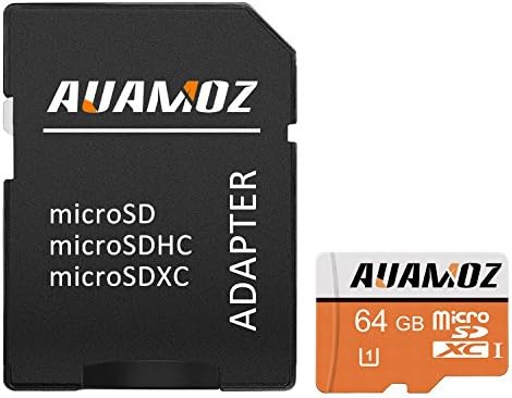 Micro SD Card 64GB,AUAMOZ Micro SDXC Class 10 UHS-I High Speed Memory Card for Phone,Tablet and PCs - with Adapter
