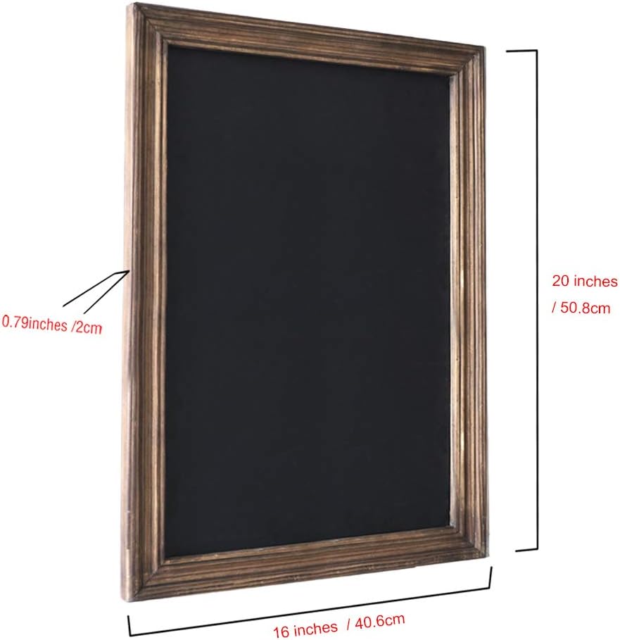 Emaison Rustic Magnetic Chalkboard Signs 16 x 20 inch Wood Framed Wall Hanging Display Board for Wedding, Bar, Kitchen, White: Office Products