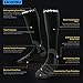 KKUP2U Compression Socks, Medical 20-30 mmHg Graduated Compression for Flight, Athletics, Travel, Nurses, Running - Boost Stamina, Circulation & Recovery - Black Gray L