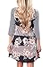 AlvaQ Women Summer 3 4 Long Sleeve A Line Casual T Shirt Dress Midi Tunic Tshirt Dresses Plus Size, Large, Multi