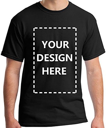 Mens Custom Add Your Personalized Design Photo Text Name Here Cotton T Shirts Black XXL