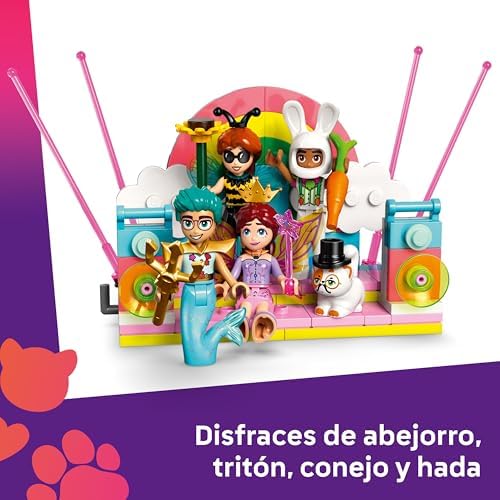 Friends Fiesta de Disfraces con Unicornio y Hada - Juguete para Niñas de 6+ Años - 4 Mini Muñecos, Figura de Gato Churro y Caballo - Fotomatón, Escenario y Cabina de DJ - Idea de Regalo 42661