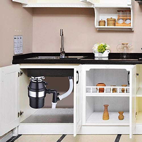 WeChef Garbage Disposal with Power Cord for Kitchen Waste Operation Continuous Feed 1 HP 2600 RPM Disposer Black