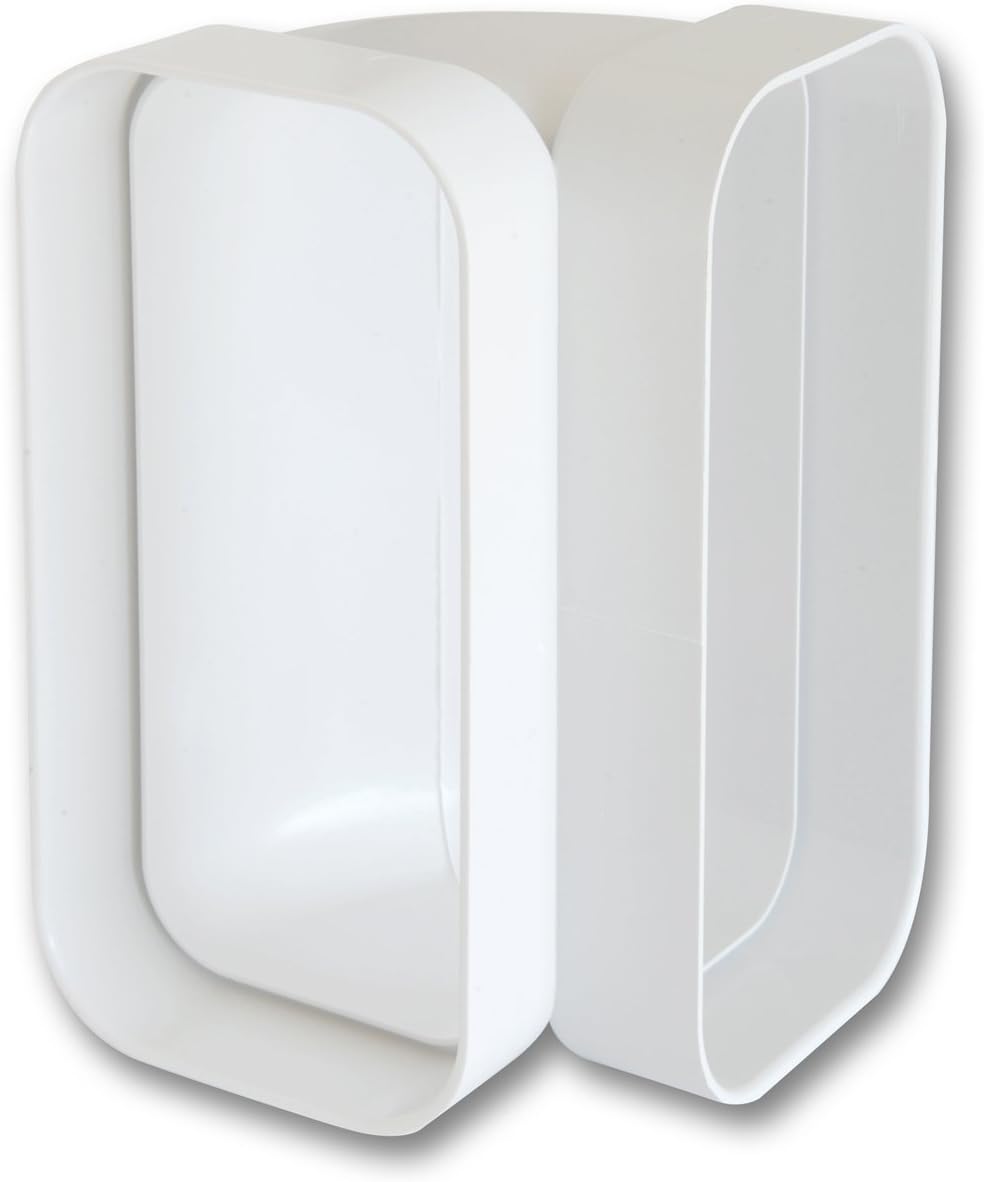The Ventilation ccv157b Vertical Curve in ABS for Tube Rectangular 150 x 70 mm, Bianco, 150x70 mm