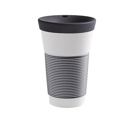 Kahla Coffee to Go Becher 0,47 l mit Deckel, Porzellan, Magie Grip anthrazit 10 x 10 x 19 cm