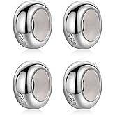 2Pcs Round Rubber Spacer Charms 925 Sterling Silver Stopper Bead Charms for Pandora 3mm Snake Chain Bracelet
