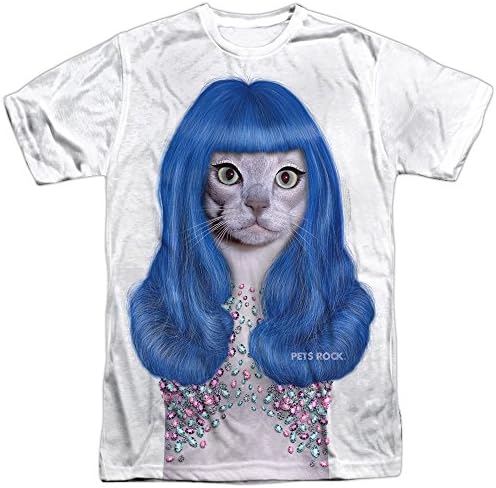 Funny Pets Rock Humorous Pet Apparel Katy Perry Cat Adult Front Print T-Shirt