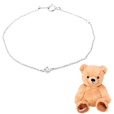 【クリックで詳細表示】[シアーズ] Sears ブレスレット 1粒 誕生石 テディベア ダイヤモンド(4月) ブラウンクマ b6129-tdt-01-b04