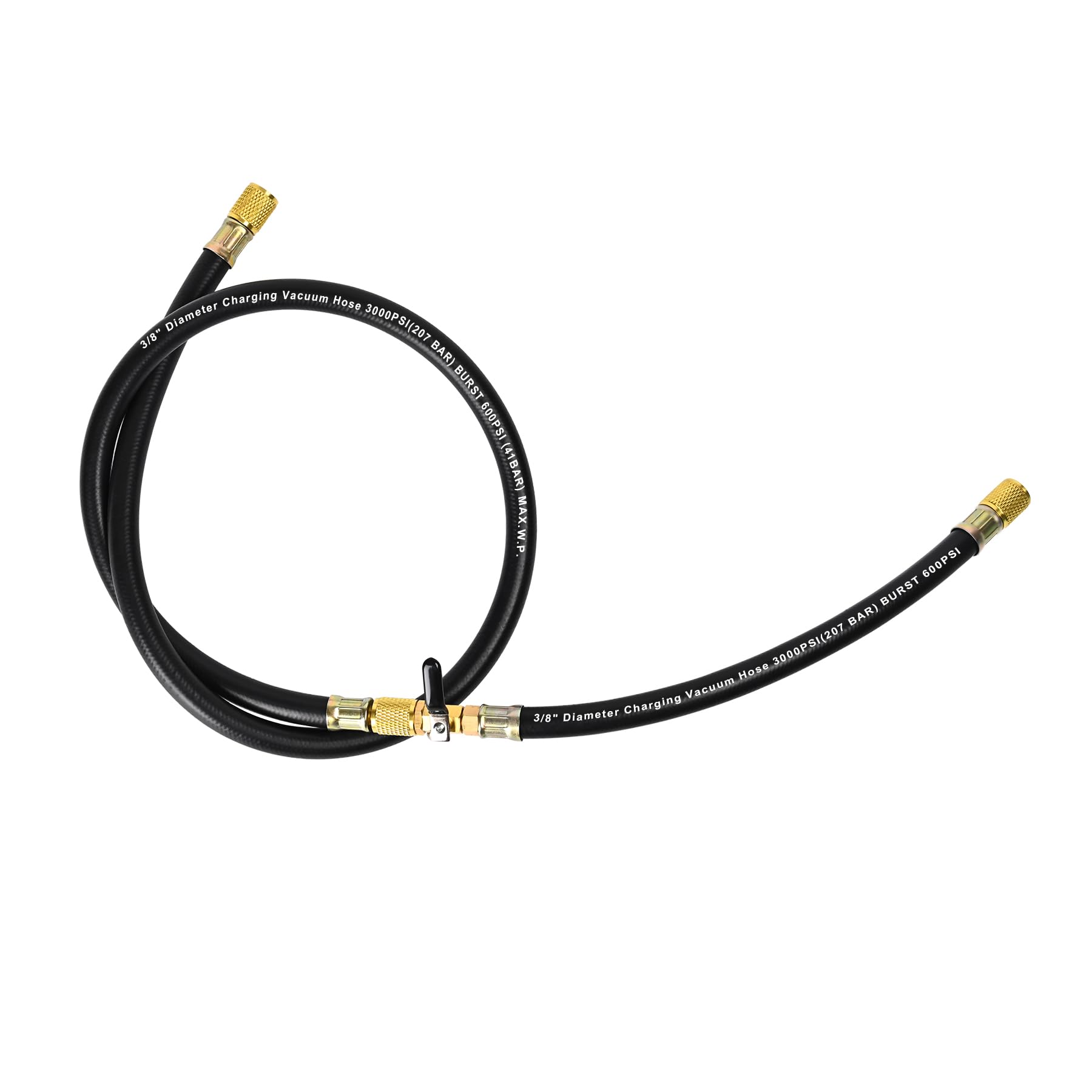 Photo 1 of 26060 Plus II 3/8" Heavy Duty Charge Hose with Straight Fittings and Valve, 5FT, HVAC Vacuum Hose, Working Pressure:600 Psi, Burst Pressure:3000 Psi. For R134A, R410A, and Common Refrigerants