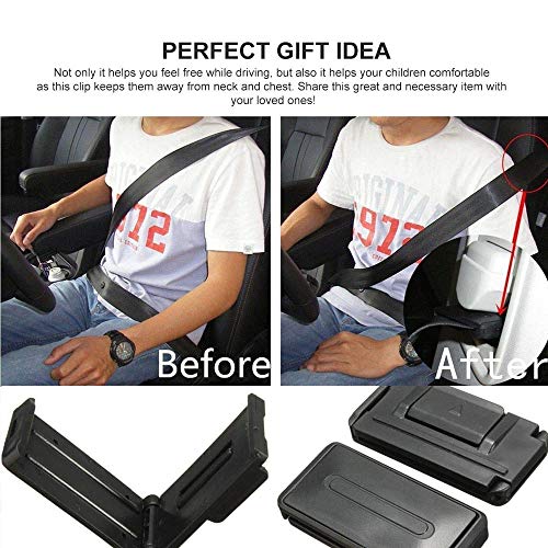 RED SHIELD Car Safety Seatbelt Clips. Vehicle Seat Belt Buckle Stopper Clamp Adjuster for Relaxing Neck & Shoulder. Reduce Irritation with Strap Positioner While Driving. Easy to Use. [2PK / Silver] - Thumbnail 4