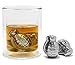 Whiskey Stones Grenade Shaped Stainless Steel with Storage Bag (Set of 4)