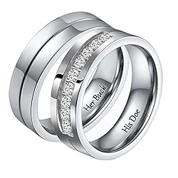 Aeici Stainless Steel Couples Rings Sets