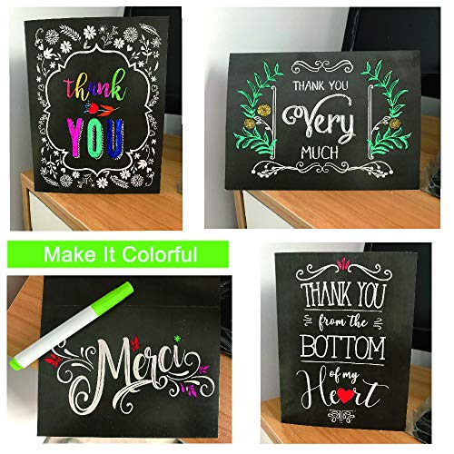 Black Retro Thank You Cards 36 Pack, Thank You Notes for Wedding, Baby Shower, Graduation, Work Anniversary, Teacher and Employee Appreciation, 6 Vintage Rustic Style, Include Envelopes & Sticker