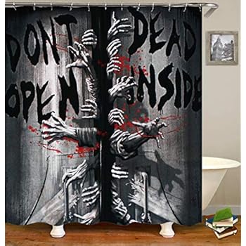 Amazon Com Hiyoo Halloween Horror Scary Bloody Shower Curtain