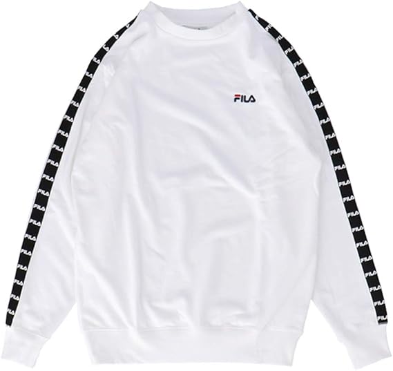 Amazon フィラ スウェットシャツ メンズ 上 Fila クルーネック Mサイズ Wht トレーナー パーカー 通販