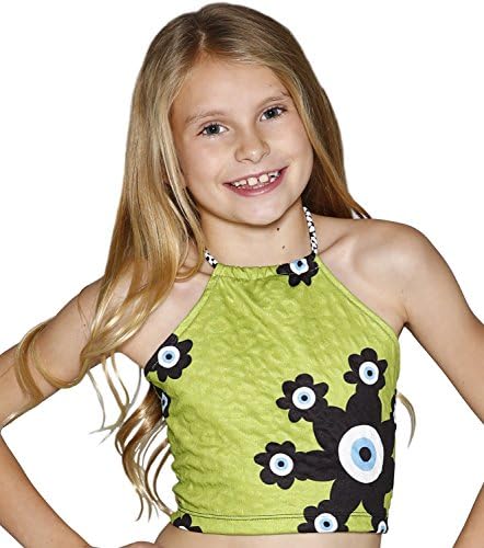 Lanoosh Girls' Sleeveless Halter Crop Top Green X-LARGE (11-12)