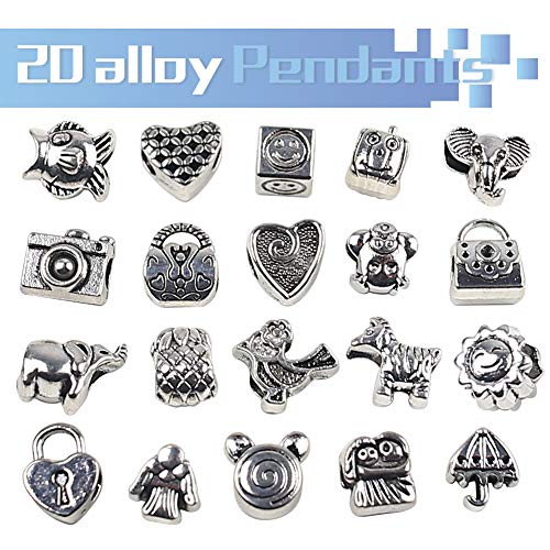 VGOODALL Charm Armband Kit DIY, Schmuck Bastelset Handwerk Perle überzogen mit Silber Kette Mädchen Geschenke Armband Bastelset für Mädchen