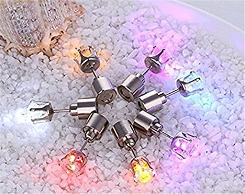 Pinovk 1 Pair Seven Color Changed Creative Unisex Led Light Blinking Ear Studs Earrings Earings Ear