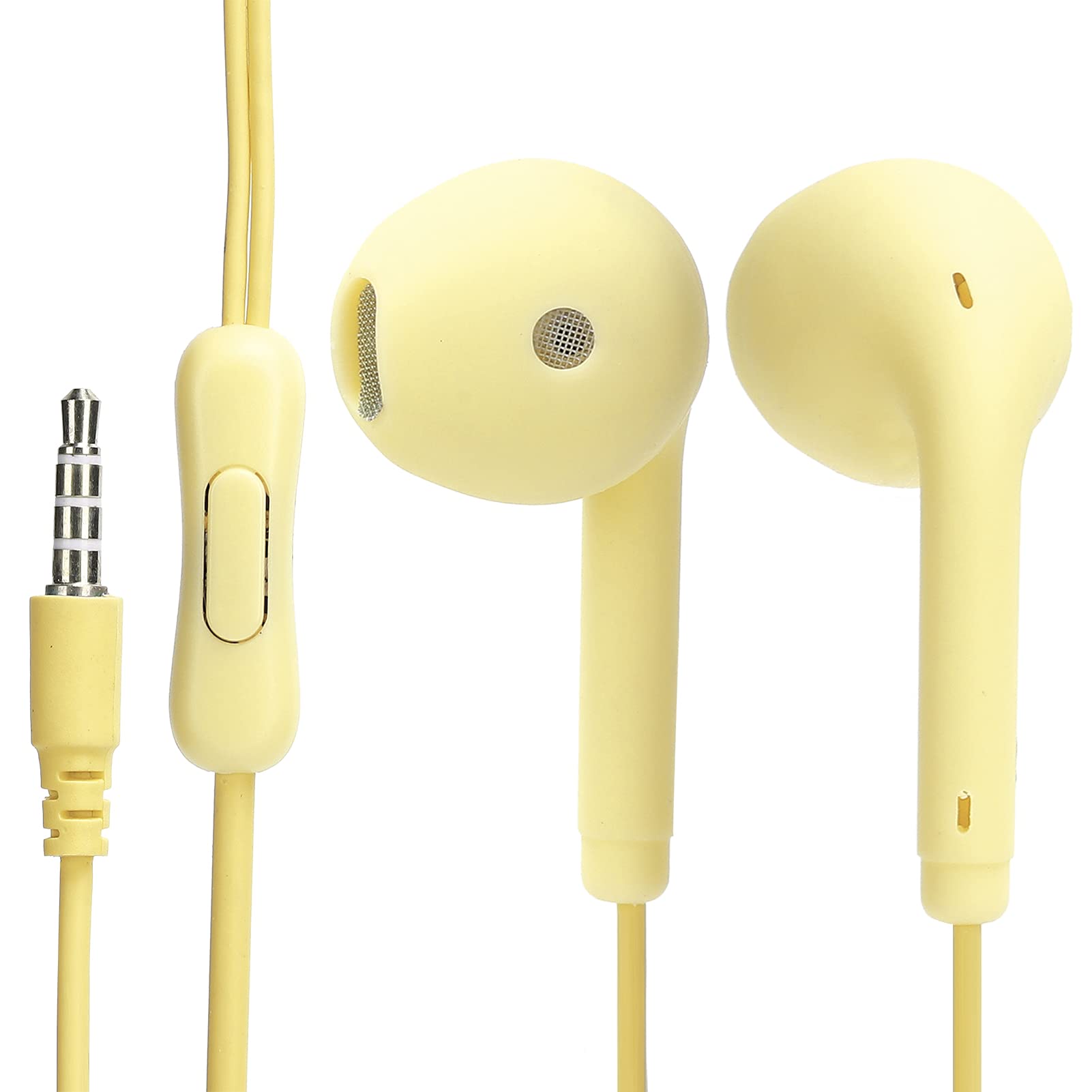 01 Wired Earphone, Plug and Play 95dB Sensitivity Earphone for Mobile Phone for Computer(yellow)