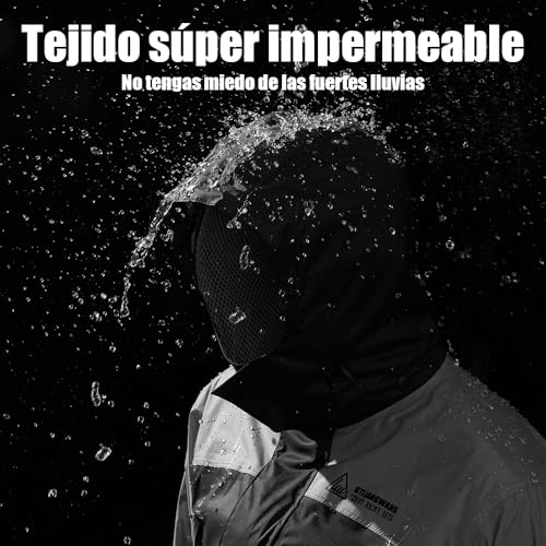 BTOOTB Traje Impermeable para Lluvia Motociclista, con Capucha y Cubrezapatos, Impermeable para Moto de Hombre y Mujer, Ligero y Transpirable, para Motociclismo, Ciclismo y Exteriores