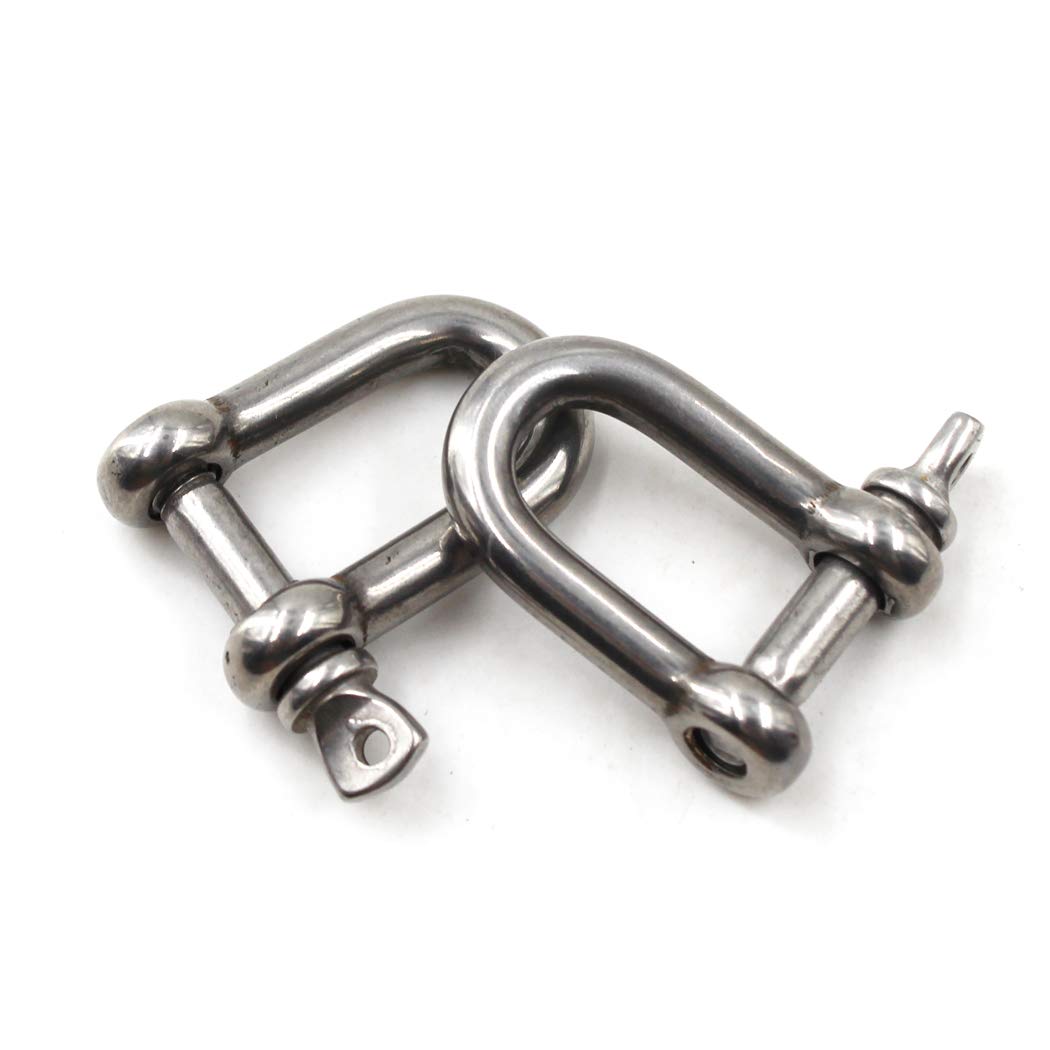 M10 D Ring Shackle Boat Anchor Shackle 304 Stainless Steel Chain Shackle Screw Pin D Shackle Pack Of 2