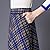 Women Woolen Long Skirt Plaid High Waist Umbrella Big Hem A Skirt