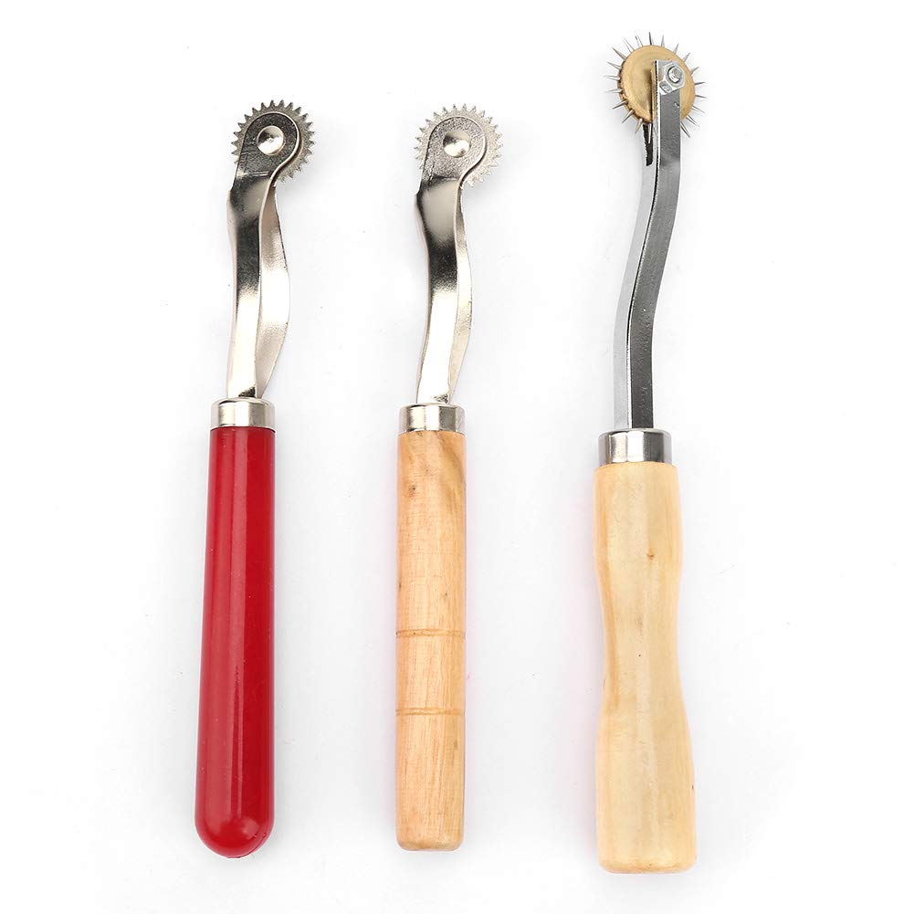 3 Pcs Tracing Wheel for DIY Sewing, Stainless Steel Pounce Scroll Wheels Leather Paper Cloth Sewing Overstitch Metal Roller Rotary Cutter Tool Perforator for Dressmaking Cross Stitch Craft Tools