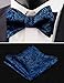 Alizeal Paisley Suspenders and Self Tied Bow Tie for Men with Pocket Square Set, Navy