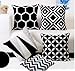 Modern Homes Black and White Throw Pillow Covers 16x16 inches ; 100% Cotton Cushion Cases for Couch, Bed; Black and White Cushion Covers 16x16 (Set of 5)