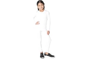 EVERYDAY KIDS Girls Thermal Top and Bottom Underwear Set; Kids Long Johns; Base Layer Set for Cold Weather; Moisture Wicking Microfleece