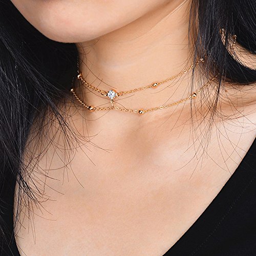 image for BestQT Bohemian Sexy Simple Rhinestone Choker Necklace with Bra Chest 