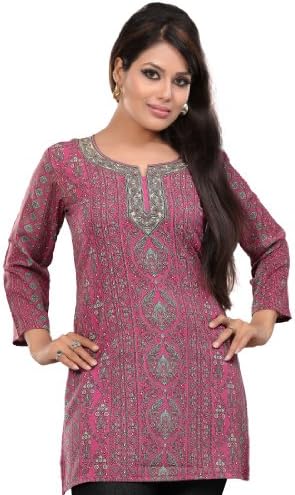 Fabdeal Indian Designer Wear Pink printed Kurti