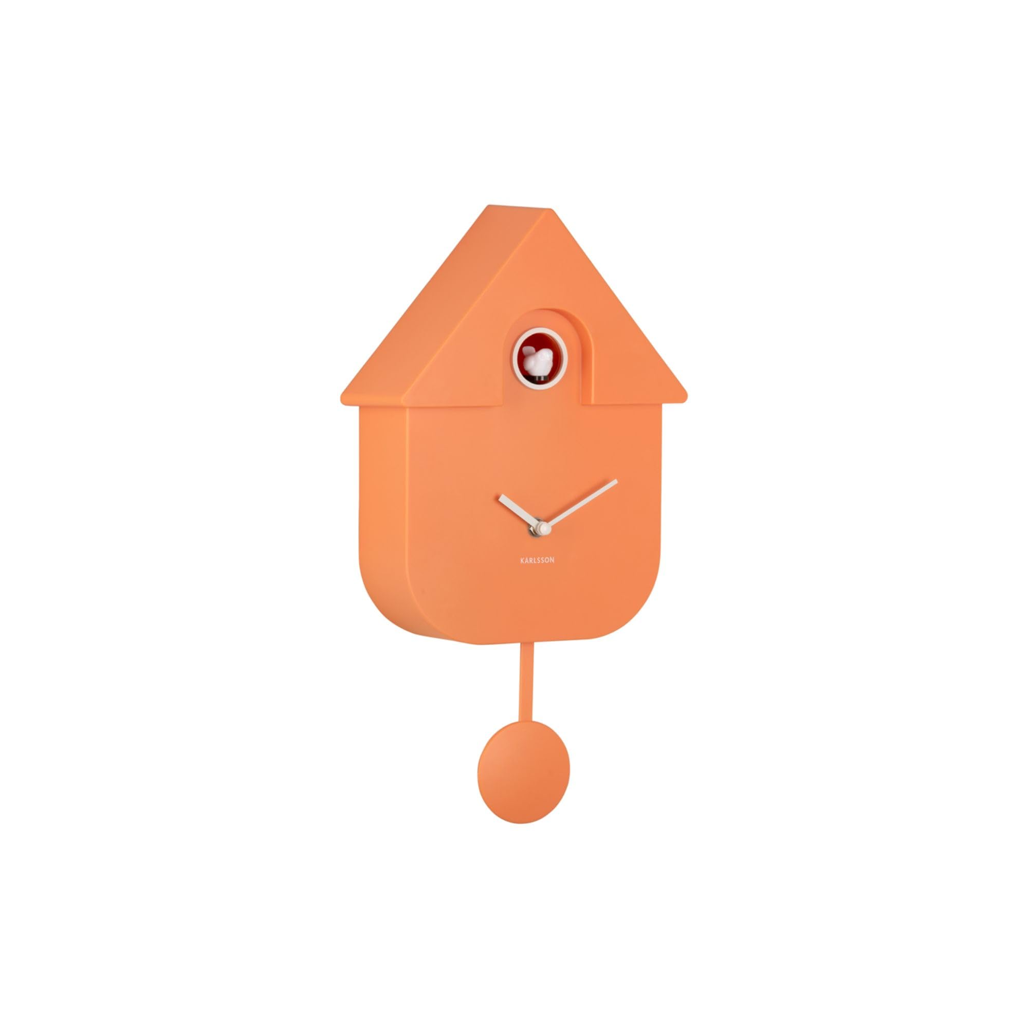 Karlsson Pendulum Modern Wall Cuckoo Clock (Soft Orange - KA5768OR)