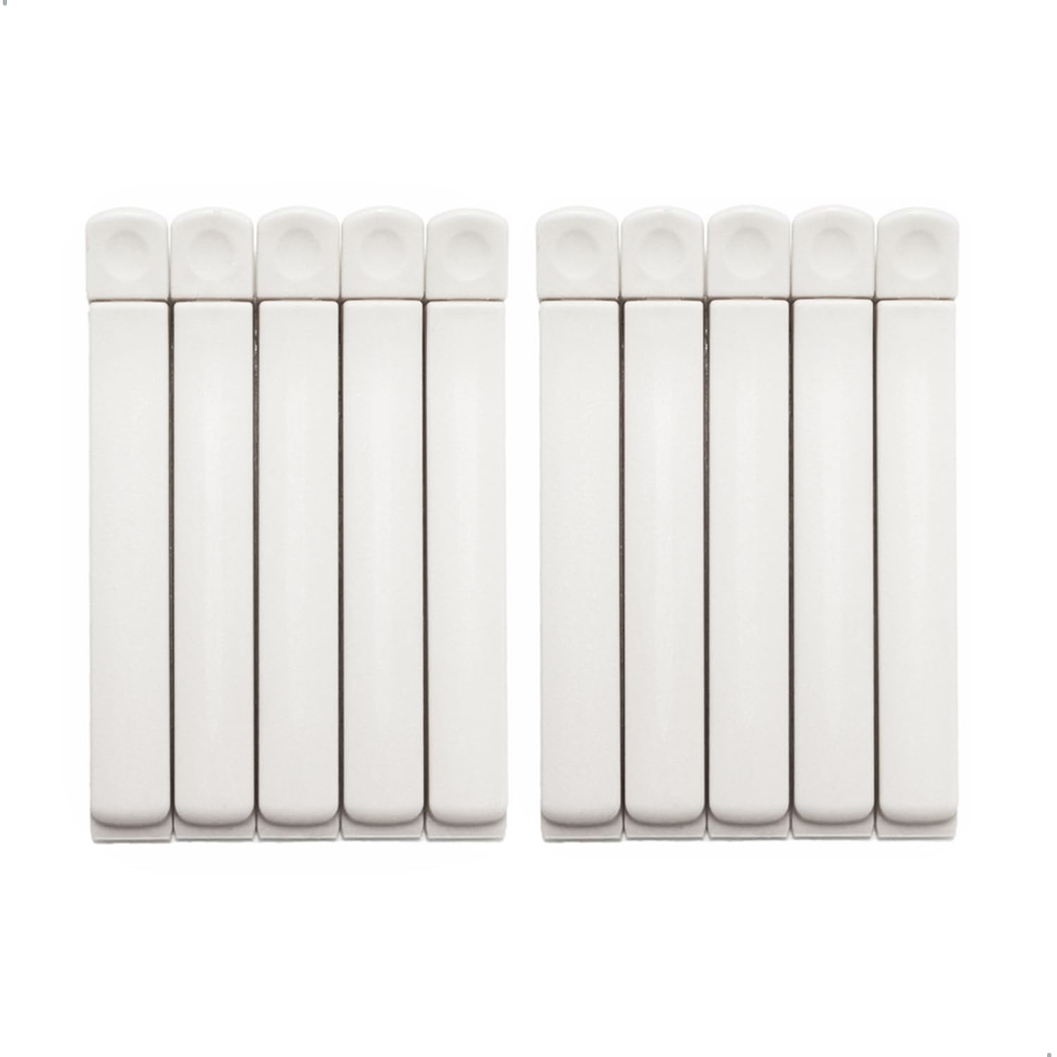 Food Bag Clips 10pcs Plastic Closure Clips Plastic Bag Clips for Food and Snack Storage, Reduced Airflow, White, 11.5 x 1.5 x 2 cm