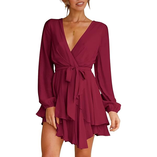 Donna Morgan Long Sleeve Mock Neck Ruffle Dress