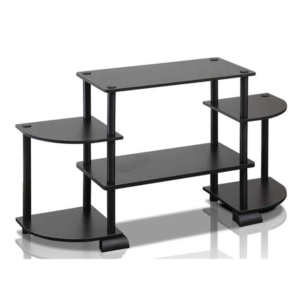 Furinno TURN-N-TUBE TV Stand, Rounded Corner Entertainment Center, TV Console for TV up to 50 Inch, for Living Room, Bedroom, Espresso