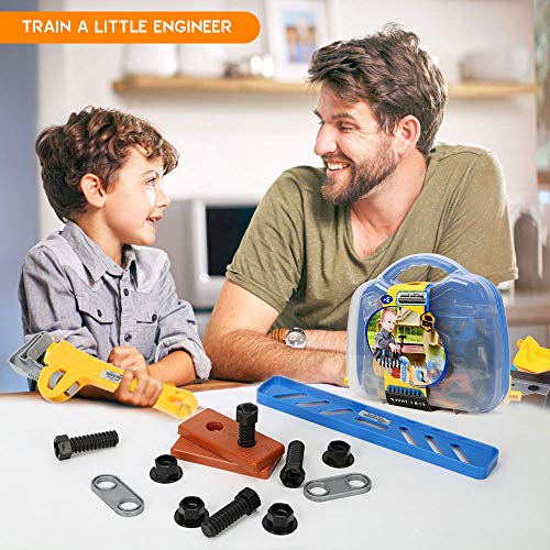Elec3 Toy Tools, Kids Tool Set 40 Pieces for Toddlers, Boys Construction Play Tools Kit with a Durable Plastic Case-Children Learning, Educational Gift